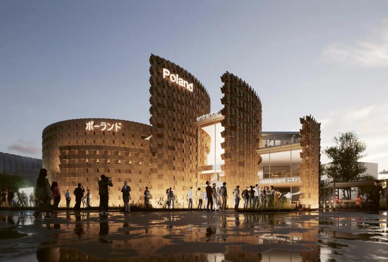 The architectural concept of the Poland Pavilion was developed by Alicja Kubicka and Borja Martínez from Interplay Architects.