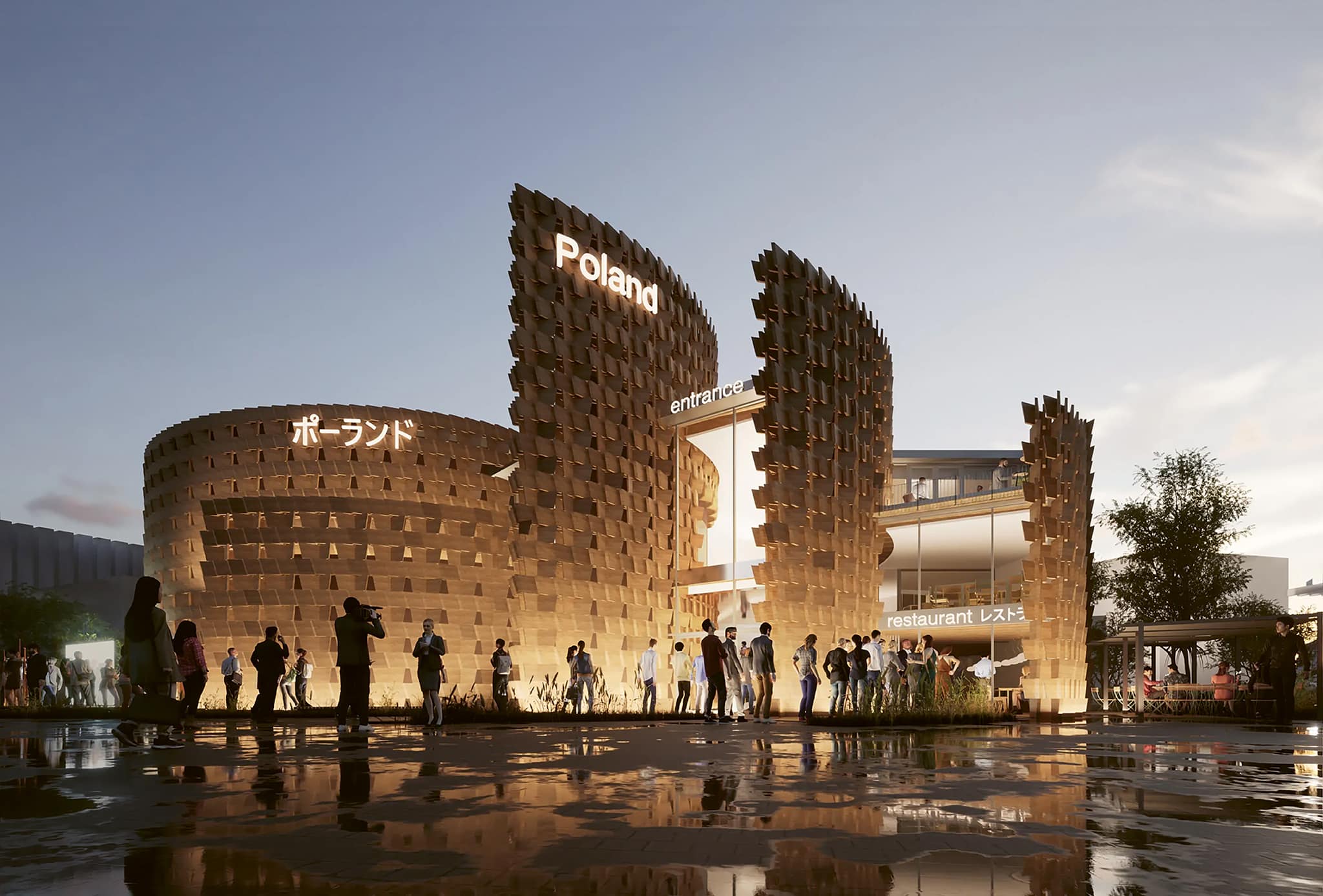 The architectural concept of the Poland Pavilion was developed by Alicja Kubicka and Borja Martínez from Interplay Architects.